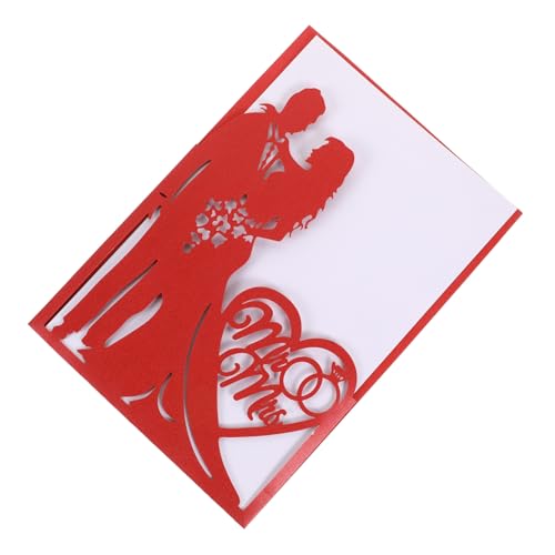 DECHOUS 10 Stück Teiliges Lasergeschnittene Hochzeitseinladungskarten aus Spezialpapier mit Hohlmuster Kreative Brautpaar Einladungskarten für Hochzeits und Valentinstagsszenen Passende von DECHOUS