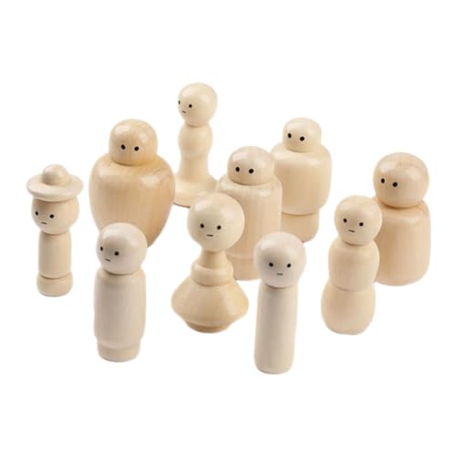 DECHOUS 10 Stück Teiliges Naturbelassene Holzfiguren zum Bemalen DIY Holzpuppen für Blanke Holz Peg Dolls für Kreative Bastelprojekte und Eltern Aktivitäten Sichere Glatte Oberfläche DECHOUS 10 Stück Teiliges Naturbelassene Holzfiguren zum Bemalen DIY Holzpuppen für Blanke Holz Peg Dolls für Kreative Bastelprojekte und Eltern Aktivitäten Sichere Glatte Oberfläche von DECHOUS