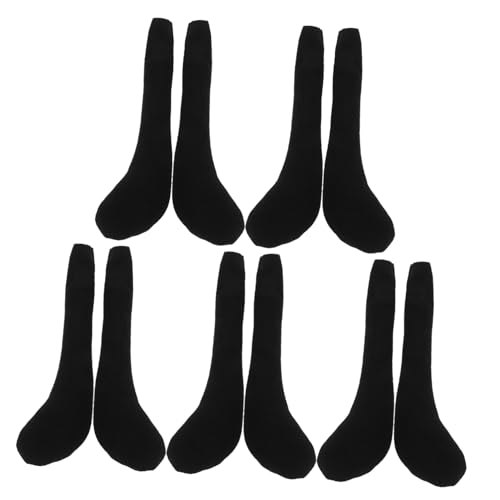 DECHOUS 10 Stück Teiliges Schwarze Plüsch puppenbeine Weiche Füllung DIY Puppenkleidung Zubehör Lange Beine für Babypuppen Basteln Vielseitige Stoffpuppen Accessoires von DECHOUS