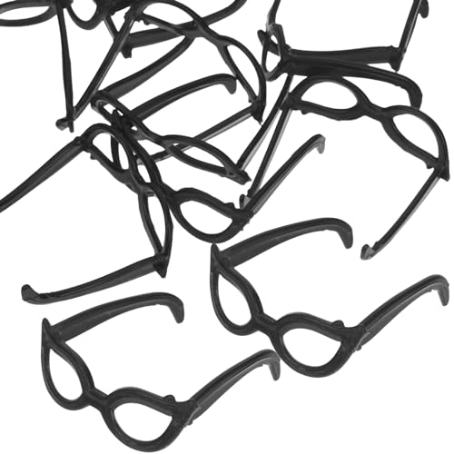DECHOUS 100 Stück Puppenbrille für Gläser Mein Mini hoch puppenkleidung Puppen Kleidung Puppenverkleidung Puppenparty dollhaus 1/6 Puppenzubehör Puppe Plastik Black von DECHOUS