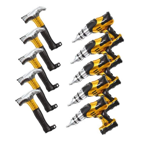 DECHOUS 10Stücke Werkzeug Ballon Aluminium Folienballons Partyballons Form Von Bohrer Und Hammer Für Baupartys Kreative Ballonornamente Zur Dekoration Von Feiern DECHOUS 10Stücke Werkzeug Ballon Aluminium Folienballons Partyballons Form Von Bohrer Und Hammer Für Baupartys Kreative Ballonornamente Zur Dekoration Von Feiern von DECHOUS