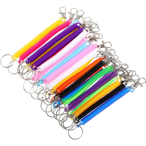 DECHOUS 12 Stück Einziehbare Schlüsselanhänger Mit Feder Mehrfarbig Dehnbares Spiralband Mit Schlüsselring Und Karabinerverschluss Anti-Verlust-Schlüsselhalterband Für Geldbörse DECHOUS 12 Stück Einziehbare Schlüsselanhänger Mit Feder Mehrfarbig Dehnbares Spiralband Mit Schlüsselring Und Karabinerverschluss Anti-Verlust-Schlüsselhalterband Für Geldbörse von DECHOUS