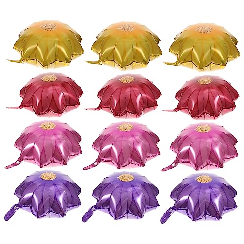DECHOUS 12 Stück Teiliges Sonnenblumen Folienballon Langlebige Aluminiumfolie Vielseitige Partydeko für Hochzeit Valentinstag und Geburtstagsfeier Bunte Ballons Gelb Rot Party Layout Deko von DECHOUS