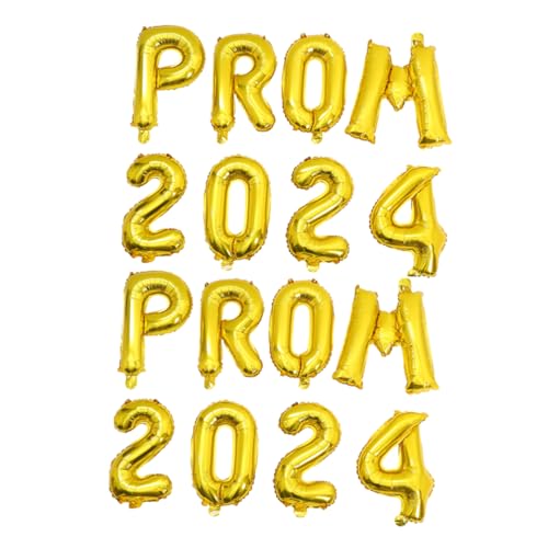 DECHOUS 2 Sätze Partydekorationsballons Geburtstag hochzeit Glücklich Prinzessin Luftballons Grad Ballons Abschluss Ballon Ballons der Abschlusssaison Ballballon Aluminiumfolie Golden von DECHOUS