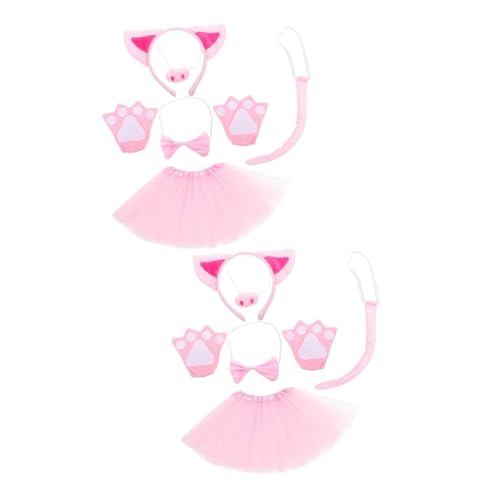 DECHOUS 2 Sätze Schweinekostüm-Set Bausatz Rosa Schweinekostüm Hasenohren Schweinchen Schweineohren Kostüme Cartoon-Tierkostüm für -Cosplay-Stütze Partystirnband Gittergewebe DECHOUS 2 Sätze Schweinekostüm-Set Bausatz Rosa Schweinekostüm Hasenohren Schweinchen Schweineohren Kostüme Cartoon-Tierkostüm für -Cosplay-Stütze Partystirnband Gittergewebe von DECHOUS