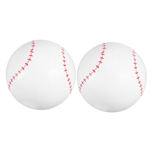 DECHOUS 2 Stück Aufblasbarer Baseball Aufblasbarer Wasserball Poolball Im Freien Sommer Aufblasbarer Ball Aufblasbare Strandbälle Ball Für Den Strand Aufblasbare Baseballbälle Pvc Weiß von DECHOUS