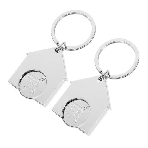 DECHOUS 2 Stück Einkaufswagen-token-schlüsselanhänger, Metall-trolley-token-schlüsselanhänger, Supermarkt-einkaufswagen-token, Hausförmiger Token-anhänger DECHOUS 2 Stück Einkaufswagen-token-schlüsselanhänger, Metall-trolley-token-schlüsselanhänger, Supermarkt-einkaufswagen-token, Hausförmiger Token-anhänger von DECHOUS