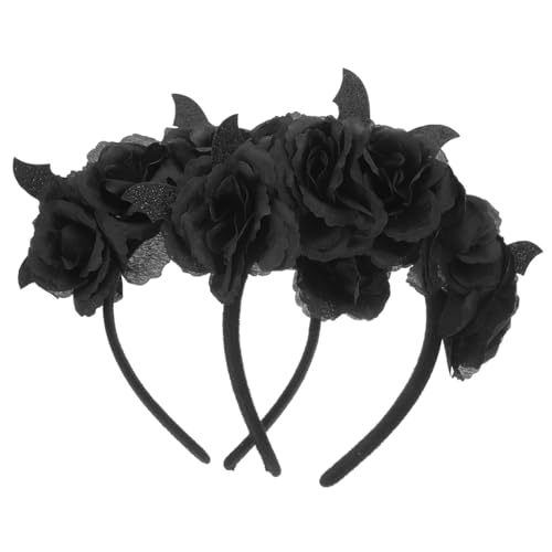 DECHOUS 2 Stück Halloween Haarschmuck Leichtes Party Haarband mit Schwarzem Fledermaus und Rosen Design Komfortabel für Erwachsene für Halloween Cosplay Karneval und Geburtstagsfeiern DECHOUS 2 Stück Halloween Haarschmuck Leichtes Party Haarband mit Schwarzem Fledermaus und Rosen Design Komfortabel für Erwachsene für Halloween Cosplay Karneval und Geburtstagsfeiern von DECHOUS