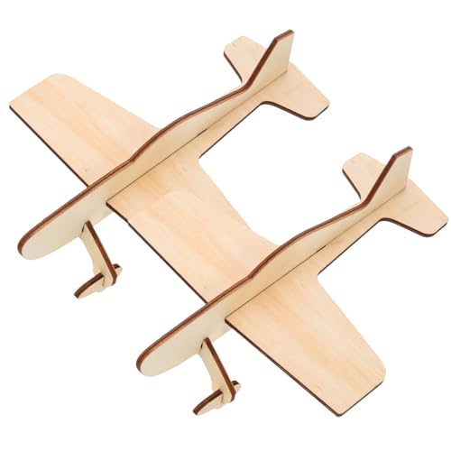 DECHOUS 2 Stück Teiliges Flugzeug Holzbausatz DIY Modellspielzeug für Puzzle aus Holz Kreatives Bastelset Fantasie und Hand Auge koordination als von DECHOUS