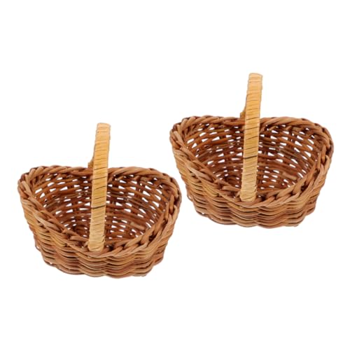 DECHOUS 2 Stücke Blumenkorb aus Rattan kühlkorb einkaufskorb storage baskets Blumenkorb Tischdekoration Miniatur Mini-Korbdekoration kleiner Korb Mini gewebter Aufbewahrungskorb Brown DECHOUS 2 Stücke Blumenkorb aus Rattan kühlkorb einkaufskorb storage baskets Blumenkorb Tischdekoration Miniatur Mini-Korbdekoration kleiner Korb Mini gewebter Aufbewahrungskorb Brown von DECHOUS