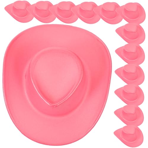 DECHOUS 20 Stück Mini-Cowboyhut Cowboyhut für Miniatur-Puppenhüte Hut alle Mädchen cowboyhut doll Accessories Miniatur-Puppenhut kleine Hüte basteln Rosa von DECHOUS