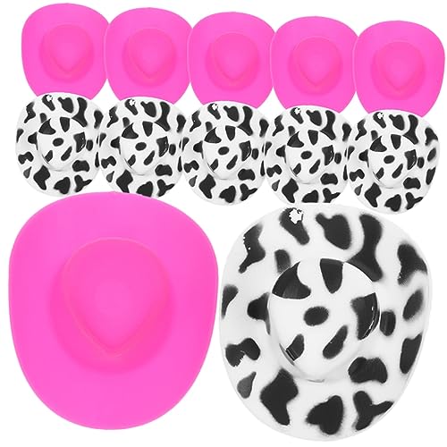 DECHOUS 20 Stück Mini Cowboyhut Partyhut Kuhmädchenhut Puppenhut Minihüte Glitzer Winziger Kleiner Hut Cowgirl Strohhut Miniaturhüte Für Puppen Kinderspielzeug Zarte Minihüte von DECHOUS