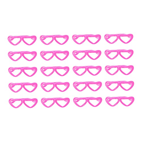 DECHOUS 20 Stück Puppenbrille Puppen doll Accessories Puppen-Brillendekorationen Puppen-Brillen-Set Herz Mädchenpuppe Puppe Mini-Brille Puppenzubehör Plastik Rosa von DECHOUS