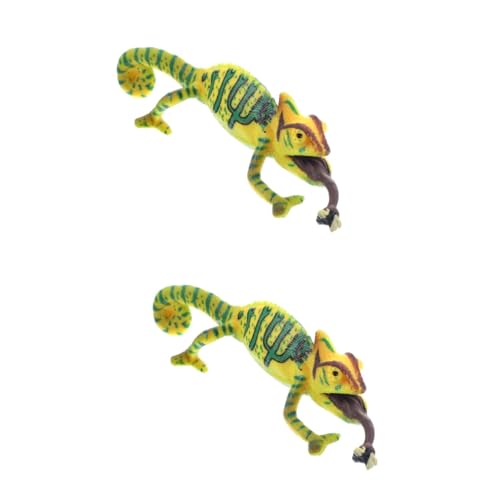 DECHOUS 2St Simulation Chamäleon Mikro-Landschaftsdekor Kinderhandwerk Tierdekor Modelle tierisches Handwerk Eidechsenfiguren kriechen Ornamente Gecko schmücken Statue PVC von DECHOUS