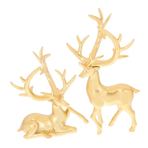DECHOUS 2st Elch-Ornamente Rentier-schmuck Rentier-Ornament Hirsch Tischdeko Retro-Desktop-Dekoration Meditierende Statue Rentier Tischdeko Rentier-Statue Rentierfigur Golden Harz DECHOUS 2st Elch-Ornamente Rentier-schmuck Rentier-Ornament Hirsch Tischdeko Retro-Desktop-Dekoration Meditierende Statue Rentier Tischdeko Rentier-Statue Rentierfigur Golden Harz von DECHOUS
