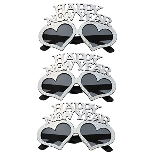 DECHOUS 3 Stück Happy Year Partybrillen Silberne Neujahrs Dekoration Fotorequisite für Silvester Feier Lustige Brillen für Partyspaß und DECHOUS 3 Stück Happy Year Partybrillen Silberne Neujahrs Dekoration Fotorequisite für Silvester Feier Lustige Brillen für Partyspaß und von DECHOUS