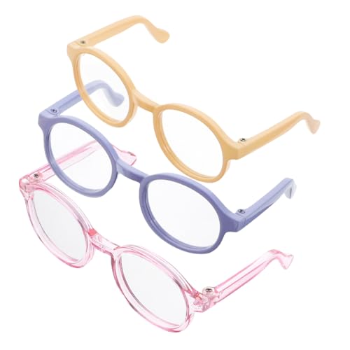 DECHOUS 3 Stück Puppenbrille Gläser Festliche Brille Miniaturbrille Requisiten Neuheit Brille Tun So, Als Ob Sie Eine Brille Hätten Puppe Verkleiden Sich Brillen Plastik von DECHOUS