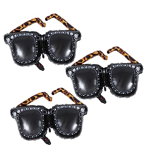 DECHOUS 3 Stück Sonnenbrillen Luftballons Jahre Party Deko Retro Mikrofon Requisiten aus Aluminiumfolie für Disco Events und Cosplay Spaß von DECHOUS