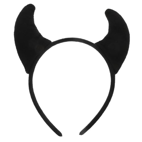 DECHOUS 3 Stück Teiliges Halloween Teufelshorn Haarreif Leichtes Stabiles Kopfschmuck Accessoire für Cosplay Party und Kostüme Komfortabel Kreatives Design Schwarzes Horn von DECHOUS