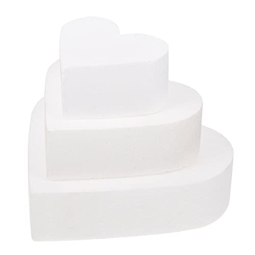 DECHOUS 3 Stück Weiße -Kuchen DIY Herzförmige Kuchenversorgung 3 Größen Schaumstoffherzen für Partydekorationen Kuchenform von DECHOUS