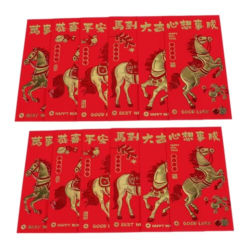 DECHOUS 30 Stück Lunar Year Envelopes Chinesische Rote Umschläge mit Prägefolie Langlebige Glücksbringer für Hochzeit Frühlingsfest und Festlichkeiten Traditionelles Design von DECHOUS