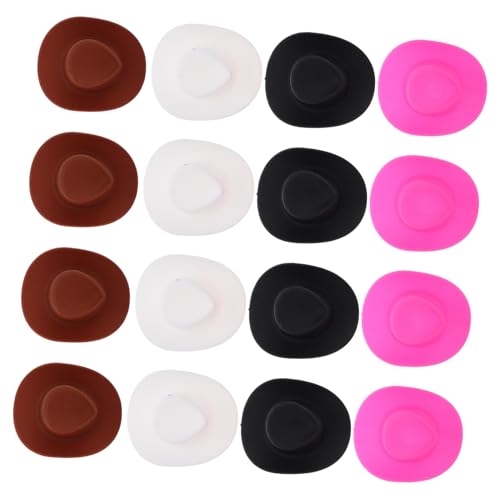 DECHOUS 4 Stück Kleine Gelbe Enten Cowboyhüte Als Weihnachtsstrumpffüller Mini Cowboyhüte Mini Cowboyhüte Zum Basteln Mini Cowgirlhüte Winzige Hüte Für Puppen Puppenhüte von DECHOUS