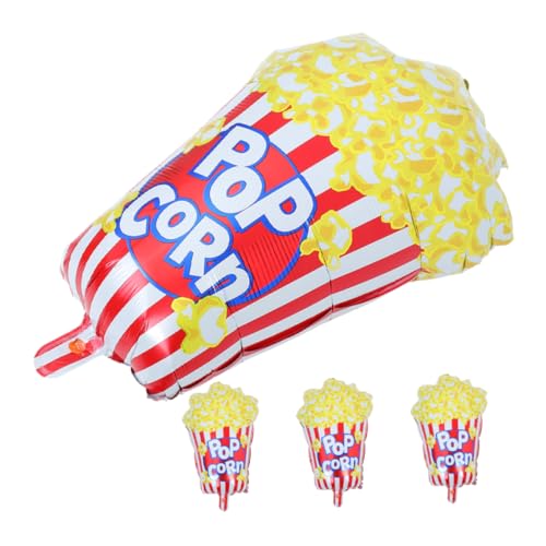 DECHOUS 4 Stück Popcorn-luftballons: Party-dekorationen Zum Thema Filmabend – Folien-popcorn-luftballons Für Geburtstags-, Karnevals- Und Filmpartys – Einfach Aufzublasendes Spaßzubehör von DECHOUS