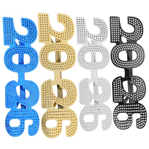 DECHOUS 4 Stück Teiliges Silvester Brille Glitzerndes Neujahrs Party Accessoire Lustige Zahlen Sonnenbrille für Feierlichkeiten Foto Requisiten Komfortabel Leicht DECHOUS 4 Stück Teiliges Silvester Brille Glitzerndes Neujahrs Party Accessoire Lustige Zahlen Sonnenbrille für Feierlichkeiten Foto Requisiten Komfortabel Leicht von DECHOUS