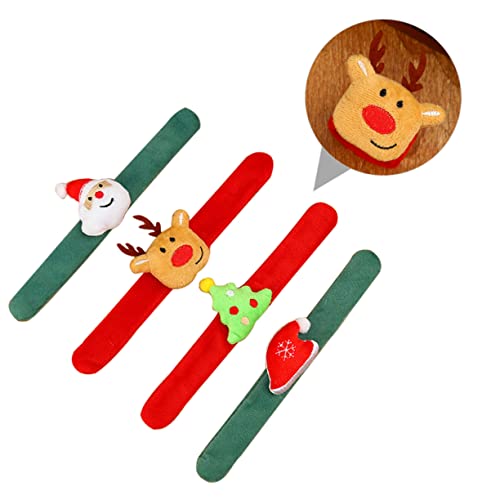 DECHOUS 4 Stück Weihnachtsklatschkreis Weihnachtshandring tierisches Spielzeug Geschenke Spielzeuge Weihnachtsdekoration Schlagarmbänder zu Weihnachten schlagen Pat-Ring kleines Geschenk von DECHOUS