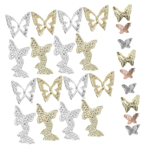 DECHOUS 40 Stück Teiliges Nageldesign Schmetterling Charms Nail Art Zubehör für Frauen und Mädchen Leichte Legierung Nagelanhänger DIY Nagelkunst Dekorationen für Fingernägel und DECHOUS 40 Stück Teiliges Nageldesign Schmetterling Charms Nail Art Zubehör für Frauen und Mädchen Leichte Legierung Nagelanhänger DIY Nagelkunst Dekorationen für Fingernägel und von DECHOUS
