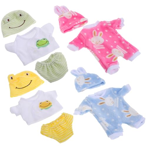 DECHOUS 4Sätze Babypuppen Kleidung Tieroutfits Für Süße Babydoll Kleidung Gelber Frosch Sowie Und Blauer Hasen Overall Für Reborn Puppen DECHOUS 4Sätze Babypuppen Kleidung Tieroutfits Für Süße Babydoll Kleidung Gelber Frosch Sowie Und Blauer Hasen Overall Für Reborn Puppen von DECHOUS