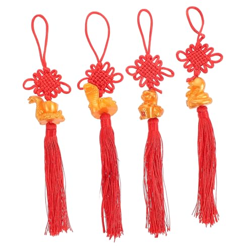 DECHOUS 4Stücke Chinesische Neujahrsanhänger Glücksbringer für Jahr der Schlange Traditionelle Dekoration mit Knoten und Quasten Hängedekoration für Festlichkeiten DECHOUS 4Stücke Chinesische Neujahrsanhänger Glücksbringer für Jahr der Schlange Traditionelle Dekoration mit Knoten und Quasten Hängedekoration für Festlichkeiten von DECHOUS