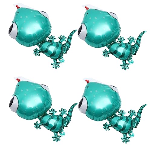 DECHOUS 4Stücke Folienballons Kreative Gecko Form Ballons Für Babyparty Dekoration Inflatable Partyballons Für Kindergeburtstag Und Feierlichkeiten von DECHOUS