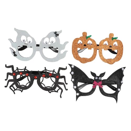 DECHOUS 4Stücke Halloween Dekorative Brille Cosplay Brillen Für Erwachsene Lustige Kürbis Fledermaus Und Spinnen Motive Für Halloween Feiern DECHOUS 4Stücke Halloween Dekorative Brille Cosplay Brillen Für Erwachsene Lustige Kürbis Fledermaus Und Spinnen Motive Für Halloween Feiern von DECHOUS