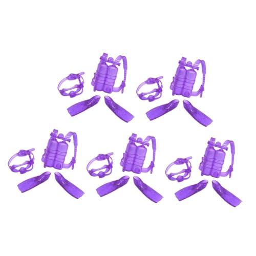 DECHOUS 5 Sätze Puppen-taucheranzug Sinkende Wurf -tauchringe Dinosaurier Tauchen Ballon Figur Tauchausrüstung Für Brille Roboter Puppenkleidungsteile Puppenteile Violett von DECHOUS