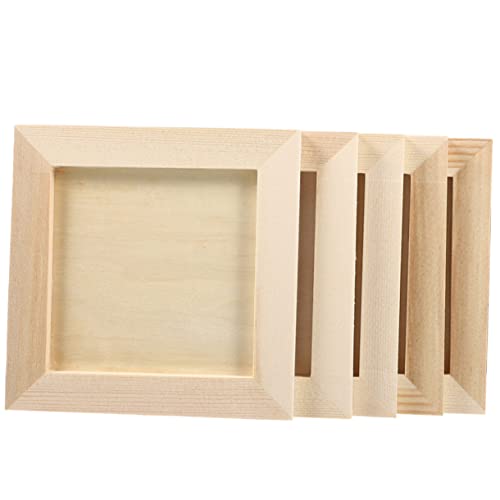 DECHOUS 5-teiliger Kunstrahmen Für Kinder Unlackierte Bilderrahmen Aus Holz Zum Basteln Für Kinder 12 X 12 Cm Leere Bilderrahmen Zum Malen Für Kinder von DECHOUS