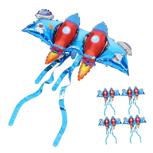 DECHOUS 5St Raketenballon aus Aluminiumfolie Ballonpumpe Weiße Luftballons in verschiedenen Größen Ballonbogen balloons wasserballons Raketenflügelballon Unisex Raketen-Cosplay-Requisite von DECHOUS