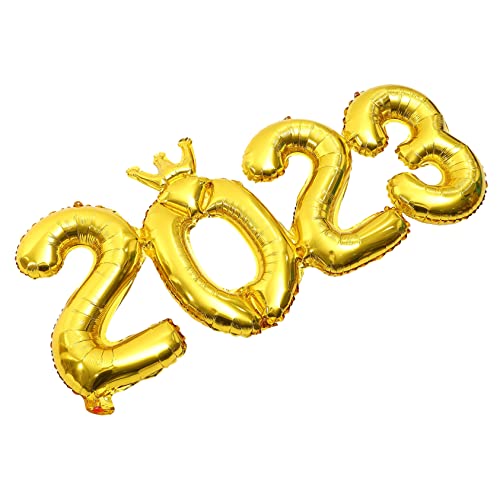 DECHOUS 5 Sets Krone 2023 Goldfolie Zahlenballons Silvester Dekorationen Partyballons Aluminiumfolie Partygeschenke DECHOUS 5 Sets Krone 2023 Goldfolie Zahlenballons Silvester Dekorationen Partyballons Aluminiumfolie Partygeschenke von DECHOUS