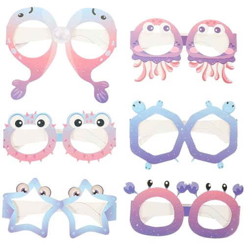 DECHOUS 6 Stück Partypapiergläser Tropische Geburtstagsfeierdekorationen Thema Strand Junggesellin Rave Sonnenbrille Meerjungfrau Party Papier Brillen Zubehör Partybrille DECHOUS 6 Stück Partypapiergläser Tropische Geburtstagsfeierdekorationen Thema Strand Junggesellin Rave Sonnenbrille Meerjungfrau Party Papier Brillen Zubehör Partybrille von DECHOUS