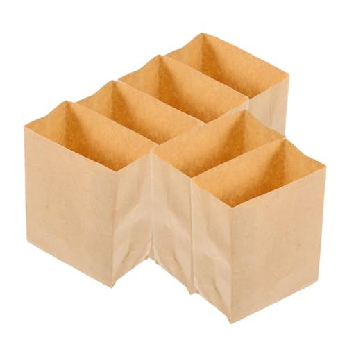 DECHOUS 6 Stück Puppenhaus-Papiertüte für kinderspielzeug kinderknallzeug puppenhauszubehör Zubehör für Puppenhäuser Mini Puppenstubentaschen kleine Papiertüten Khaki von DECHOUS