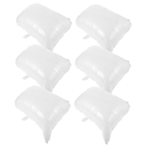 DECHOUS 6 Stück Rechteckige Aluminiumballons Rechteckige Leere Ballons Hochzeit Weiße Ballons Aluminiumfolie Weiß Weiße Folie Partyballons von DECHOUS