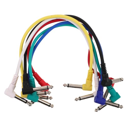 DECHOUS 6 Stücke Ersatz 30cm Elektrische Gitarre Patch Kabel Gummi Beschichtung Audio Kabel 6,35mm Stecker Gitarre Verstärker Kabel Für Bass von DECHOUS