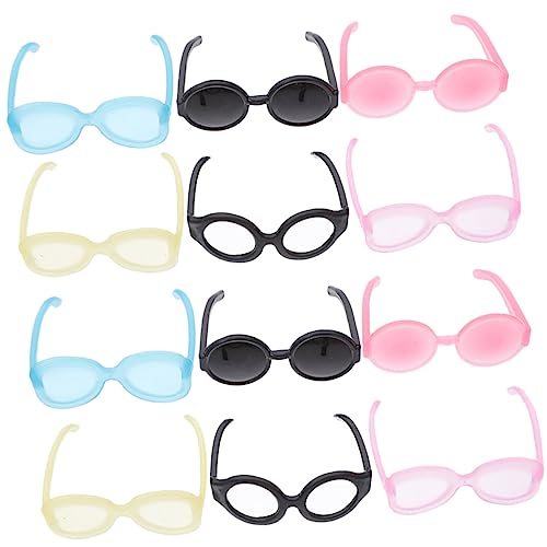DECHOUS 60 Stück Mini-Brille Miniatur Mädchen wiedergeborenes Puppenzubehör Kleid Puppensachen kindertagsgeschenke kindertag Puppe Brille Puppenbrillen aus Plastik von DECHOUS