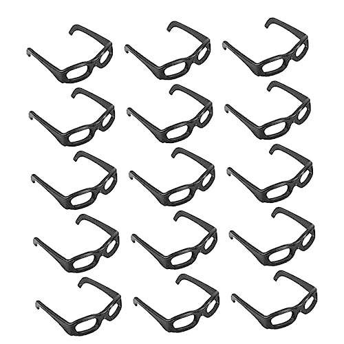 DECHOUS 60 Stück Schwarz gerahmte Brille Puppe Mode winzige Gläser einmachgläser mini Miniaturbrille DIY-Puppenwerkzeuge Puppe Brille Plastik Black von DECHOUS