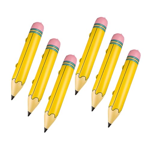 DECHOUS Aufblasbare Bleistift-requisiten Für Partys 6er-pack Riesige Dekorative Ballons in Bleistiftform Gelb 68 X 8 Cm Stabiles Pvc-material DECHOUS Aufblasbare Bleistift-requisiten Für Partys 6er-pack Riesige Dekorative Ballons in Bleistiftform Gelb 68 X 8 Cm Stabiles Pvc-material von DECHOUS