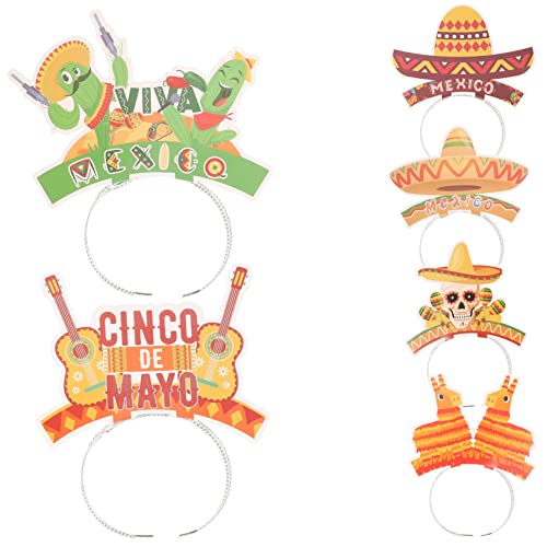 DECHOUS Einzigartige Mexikanische Papier-stirnbänder – 6er-pack Karnevals-kopfschmuck Für Kinder Und Erwachsene Tag Der Toten-accessoires Partyzubehör DECHOUS Einzigartige Mexikanische Papier-stirnbänder – 6er-pack Karnevals-kopfschmuck Für Kinder Und Erwachsene Tag Der Toten-accessoires Partyzubehör von DECHOUS