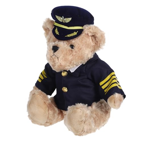 DECHOUS Captain Bear Plüschspielzeug Weicher Und Kuscheliger Airline -pilot Bär Süße Plüschbär -puppe Für - Und Bürodekoration von DECHOUS