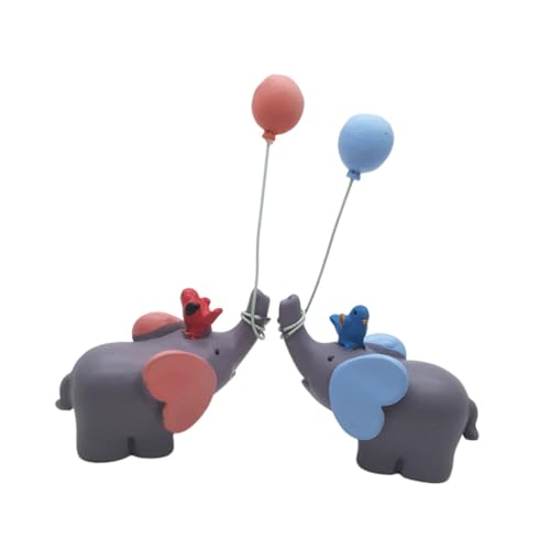DECHOUS Cartoon-heimdekor Elefanten-Ornamente Aus Kunstharz 2 Stück Elefanten-schmuck Aus Kunstharz Für Babyparty Spielzeug Für Jungen Und Mädchen Zufällige Farbe von DECHOUS
