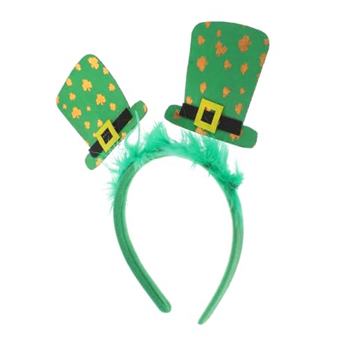 DECHOUS Kleeblatt-kopfbedeckung St Patricks Day Stirnband Saint Patricks Day Haarreif Satinmaterial Festliches Partyzubehör von DECHOUS