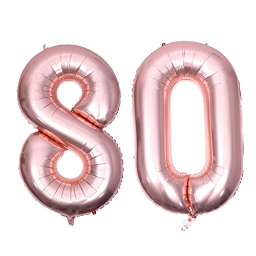 DECHOUS 40 Folienballons Mit Der Zahl 80 Aluminiumfolie Für Geburtstagsfeiern Hochzeitsfeiern Foto-requisiten von DECHOUS